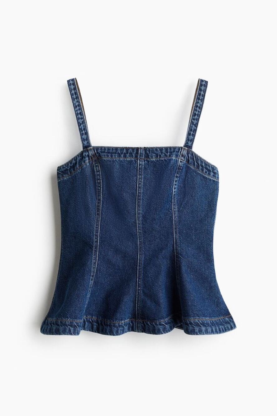 H&M XL Dark Denim Peplum Top